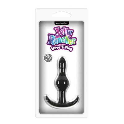 Анальная пробка Jelly Rancher T-Plug - Wave гладкая (черная) (Цвет: черный)