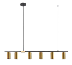 Светильник подвесной светодиодный NewRgy 9001A-DW-6 BLACK+BRASS, 6×10 Вт, чёрный