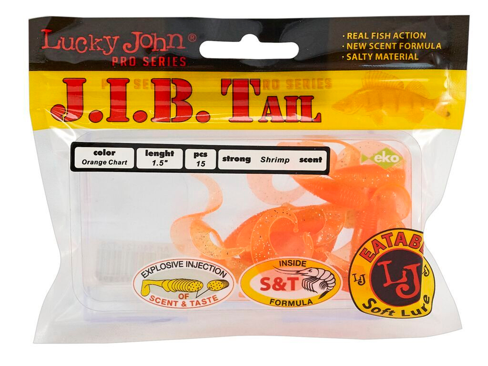 Твистеры съедобные LJ Pro Series J.I.B TAIL 1.5in (3,8 см), цв. T26, 15 шт.