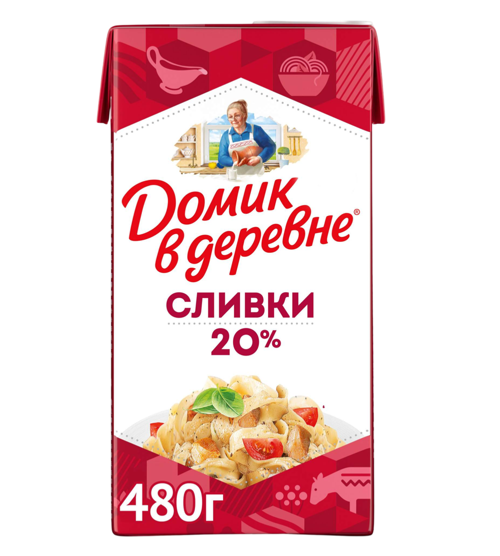 Сливки Домик в деревне 20% стер 480г, шт