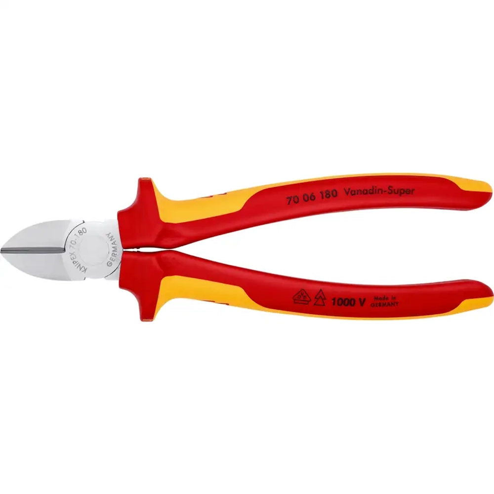 Кусачки боковые хромированные 180 мм Knipex 70 06 180