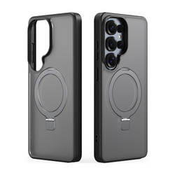 Чехол черный с MagSafe для Samsung Galaxy S26 Ultra, серия Yind Series Case от Dux Ducis (версия с магнитной откидной подставкой)