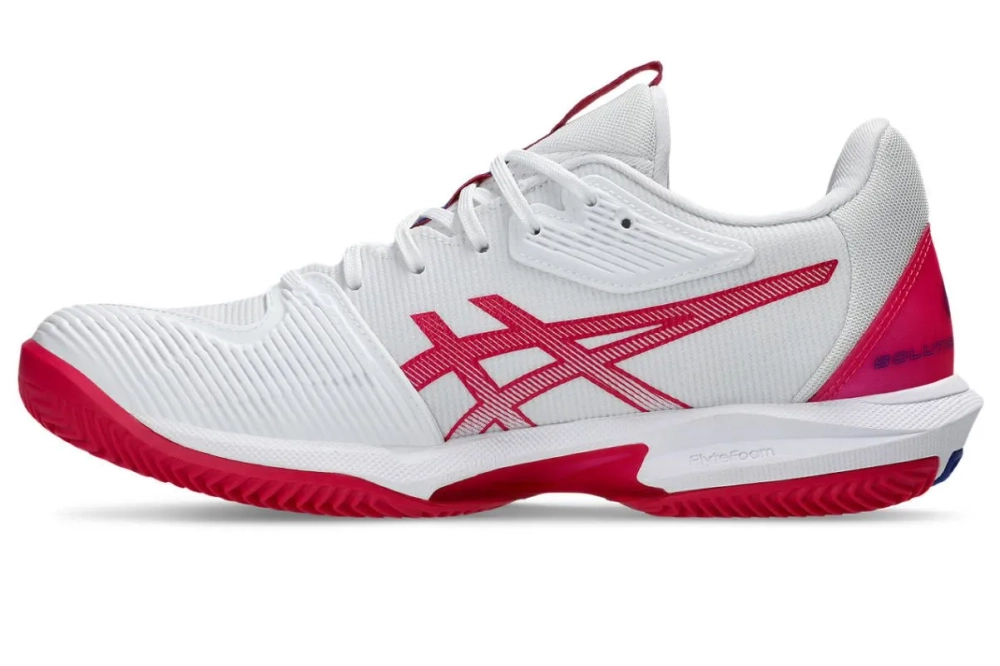 Женские теннисные кроссовки Asics Solution Speed FF 3 Clay - white/bright rose