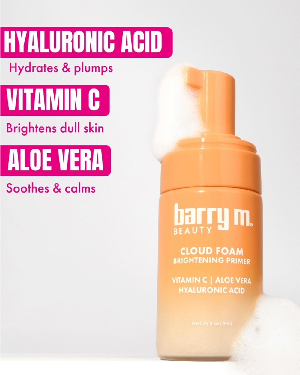 Barry M Cloud Foam - Розовая база под макияж, 28 ml