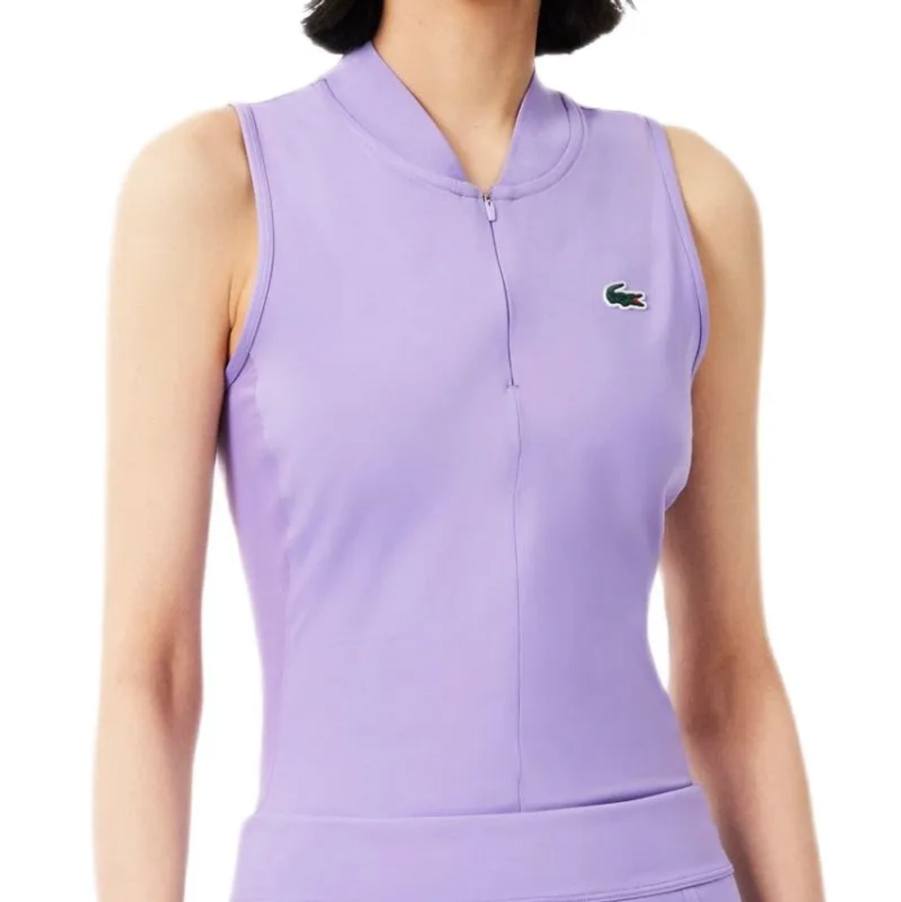 Женское теннисное поло Lacoste Sleeveless Stretch Dual Fabric Tennis - purple