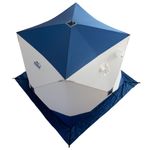 Палатка зимняя куб СЛЕДОПЫТ 2,1 х2,1 м, Oxford 210D PU 1000, S по полу 4,4 кв.м,цв. синий/белый