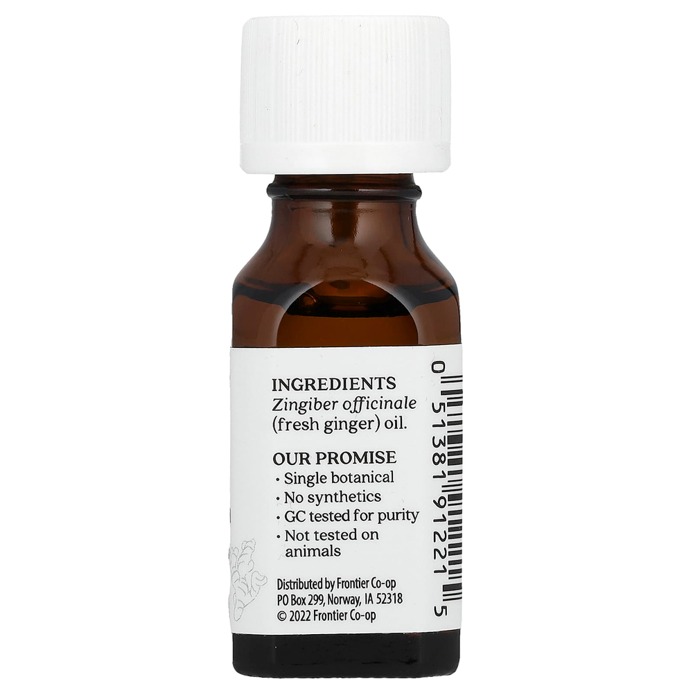 Aura Cacia, На 100% чистое эфирное масло, свежий имбирь, 0,5 жидк. унции (15 мл)