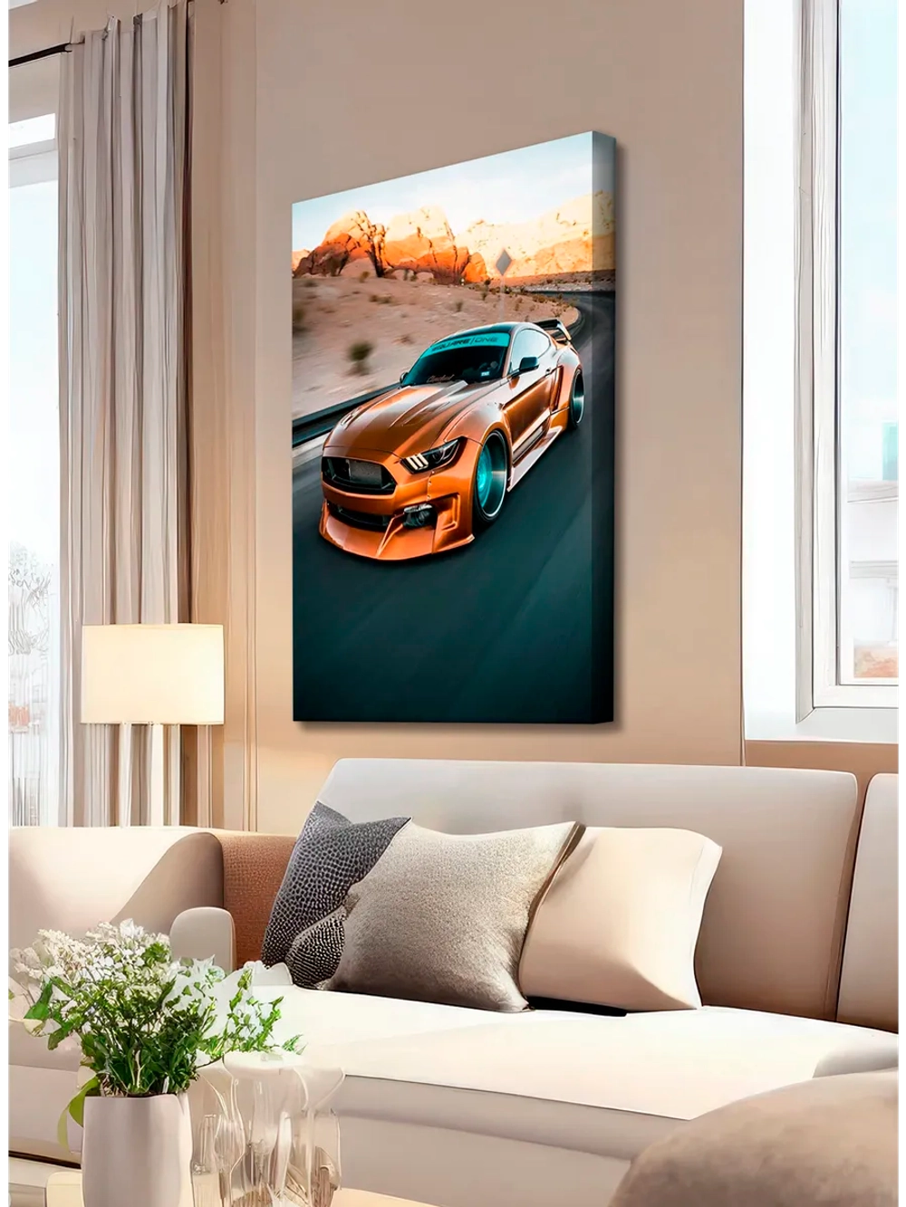 Картина "Ford Mustang", на стену для интерьера 50х70см 1шт.
