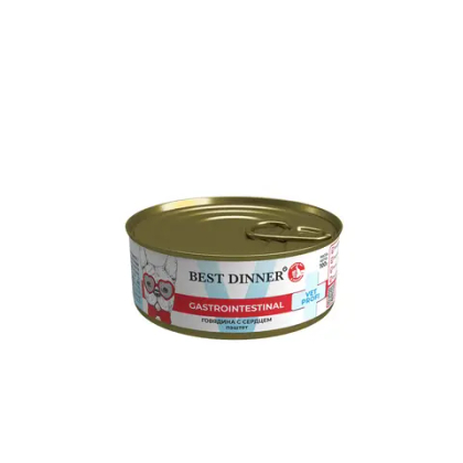 BEST DINNER VET PROFI Gastrointestinal Консервы для собак с чувствительным пищеварением, Говядина с сердцем, 100 г