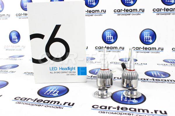 Автолампы светодиодные LED C6 6000К цоколь H7