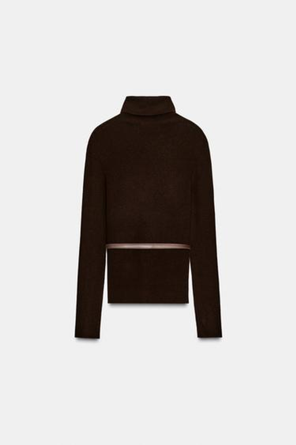 100% шерстяной свитер с воротником-стойкой и поясом - ZARA
