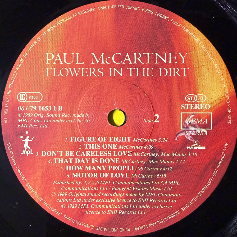 Paul McCartney - Flowers In The Dirt (Германия 1989г.)