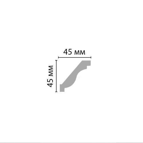Плинтус потолочный гладкий Decomaster 96612 45х45х2400мм