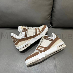 Мужские кроссовки LV Trainer бежево-коричневого цвета Louis Vuitton