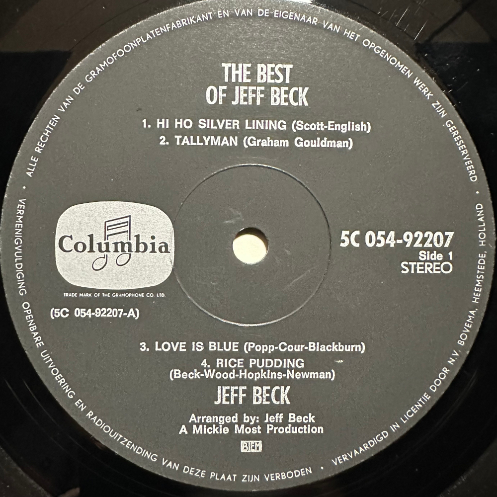 Jeff Beck - The Best Of Jeff Beck (Голландия 1971г.)