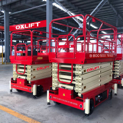 Передвижной ножничный подъемник с выдвижной платформой OXLIFT QX-050-110 (в/п 11 м, г/п 500 кг)