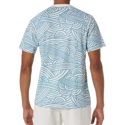 Теннисная футболка Asics Padel Court All Over Short Sleeve - cream/saba blue