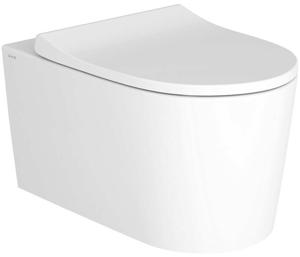 Унитаз подвесной Vitra Nest QuantumFlush безободковый, c ламинарным потоком (7870B403-0075) сиденье Vitra Nest с микролифтом (220-003R409)