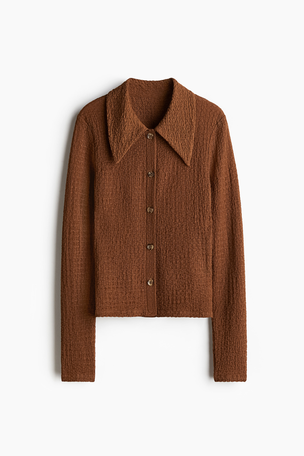 Облегающая рубашка из жатого трикотажа - H&M