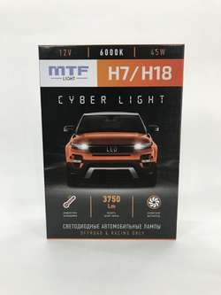 Светодиодные лампы для Kia Ceed ll 2012-18 MTF Light H7 Cyber Light 3750 lm, 6000K (к-т 2 шт. с переходниками)