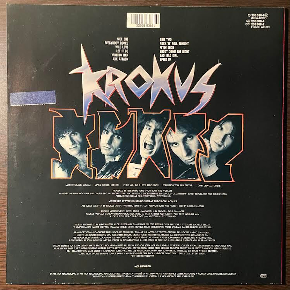 Krokus ‎– Heart Attack (Германия 1988г.)
