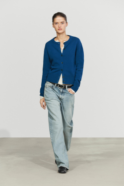 Massimo Dutti Короткий кардиган из 100% шерсти, синий
