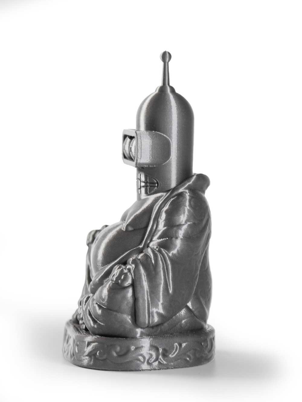 Будда Робот Бендер (Buddha Bender Futurama), статуэтка шуточная декоративная для интерьера, 3D печать, 11 см.