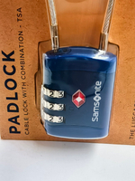 Samsonite Багажный замок-тросик кодовый Cablelock 3Dial TSA, Синий, 1 шт