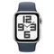 Часы Apple Watch SE, 2024, 44 мм, алюминий серебристого цвета, ремешок Sport Band цвета «деним»
