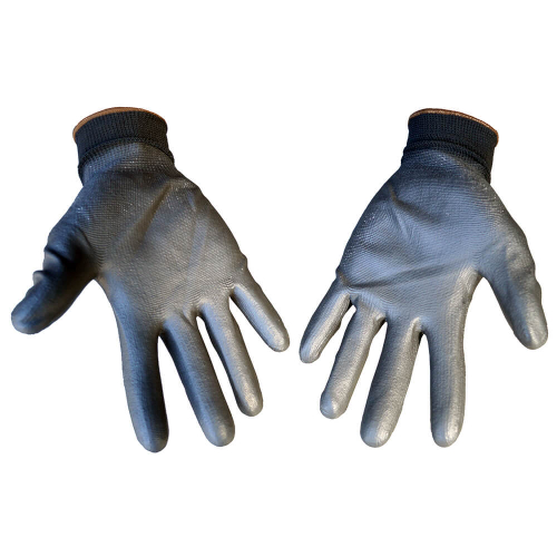 WDK-PU01B/XXL, 1 пара, размер XXL, Перчатки ЧЁРНЫЕ защитные эластичные из нейлона с покрытием