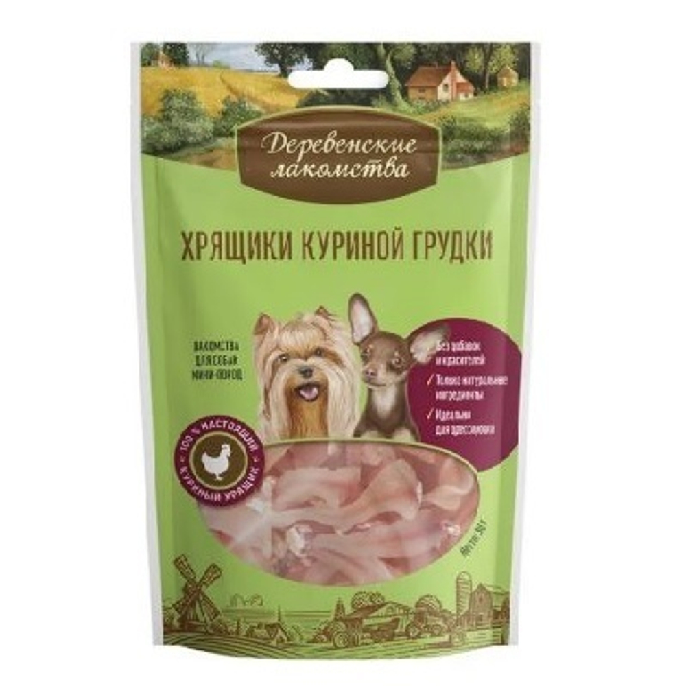 Деревенские Лакомства д/собак Мини пород Хрящики куриной грудки, 30гр