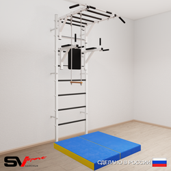 Шведская стенка Sv Sport усиленная 6434 (Турник рукоход/Брусья/Трапеция/Мат 1м)