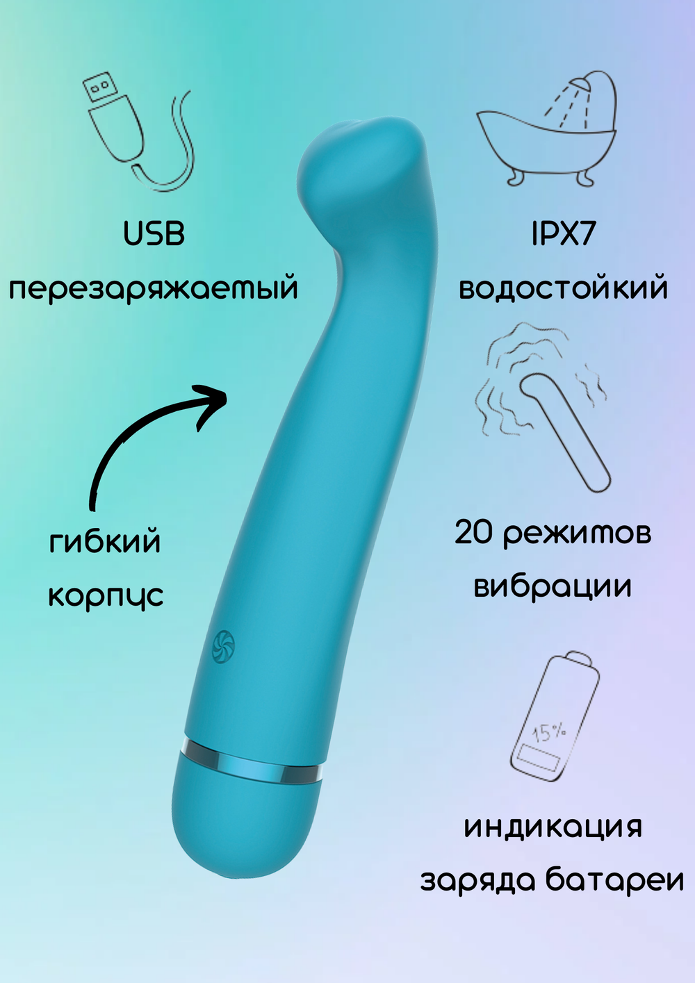 Перезаряжаемый вибратор Fantasy Raffi Blue 7910-03lola