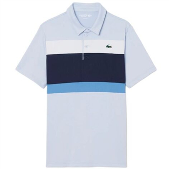 Мужское теннисное поло Lacoste Ultra Dry Stretch Colour-Block - light blue/navy blue/white