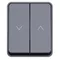 Выключатель для жалюзи двухклавишный IP54 Systeme Electric AtlasDesign Profi54 Антрацит ATN544019