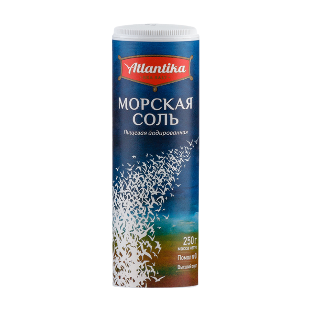 Соль пищевая морская йодированная туба 250гр (ATLANTIKA)