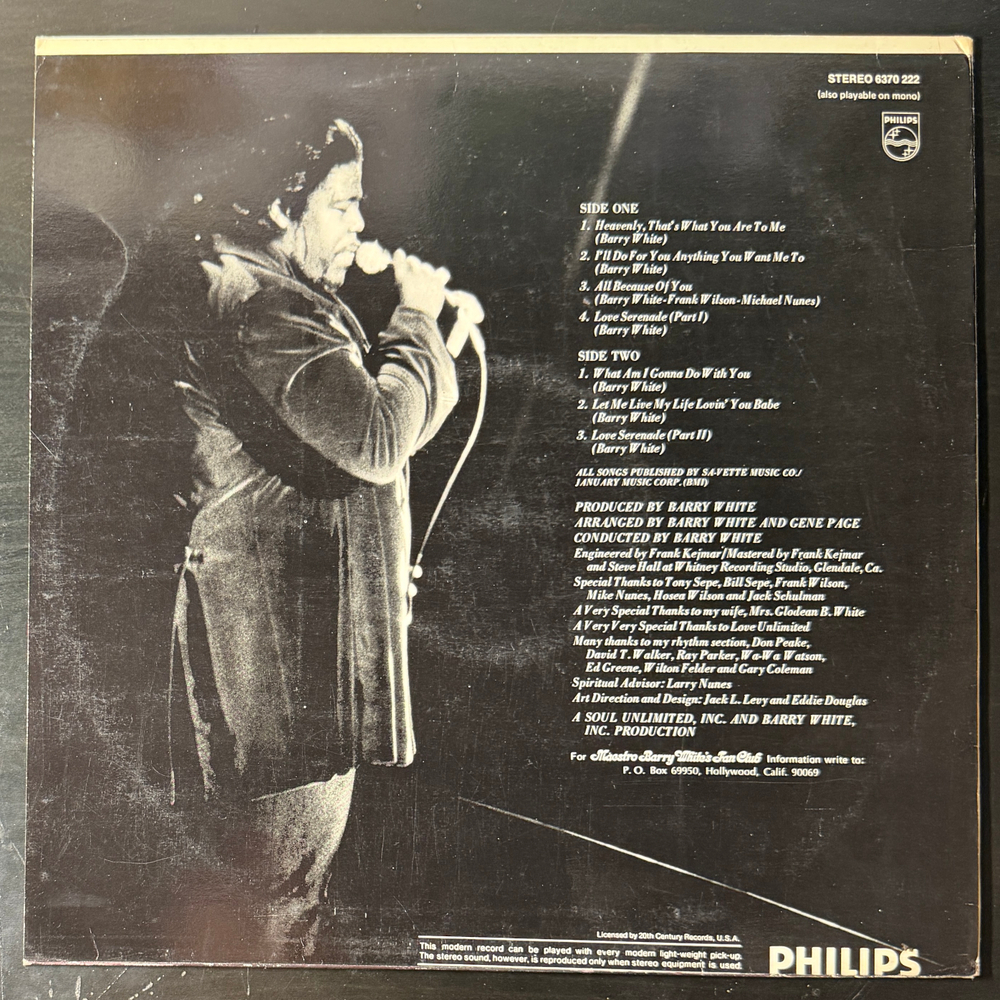 Barry White ‎– Just Another Way To Say I Love You (Скандинавия 1975г.)