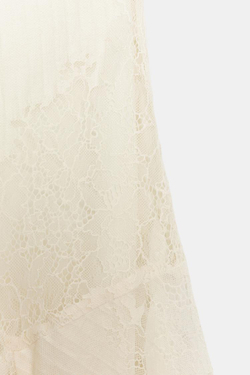 ZARA АСИММЕТРИЧНАЯ КРУЖЕВНАЯ ЮБКА МИДИ, ЭКРЮ