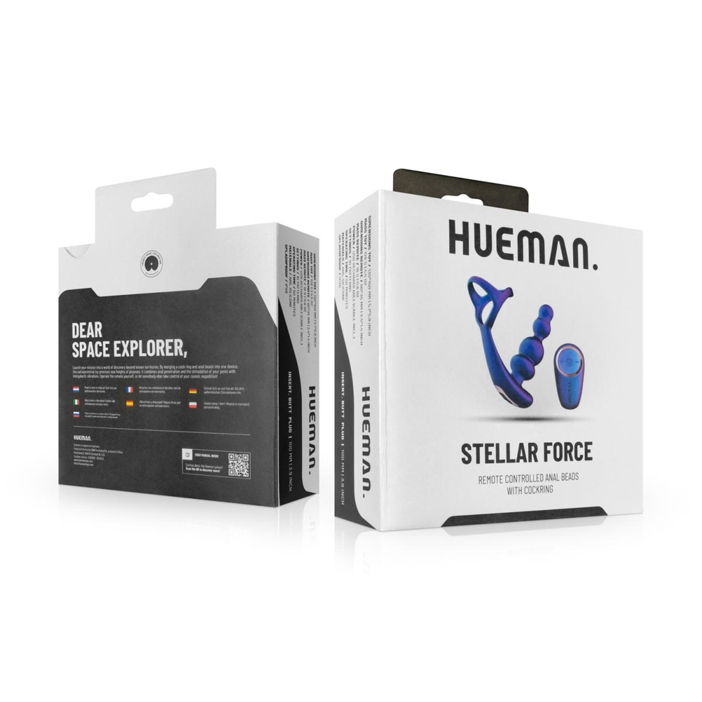 HUE021 / Эрекционное виброкольцо с анальной ёлочкой Stellar Force