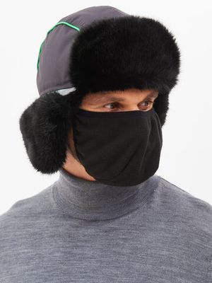 Шапка ушанка зимняя Yakutia цвет Тёмно-серый ткань Galaxy Breathable иск. мех Норка