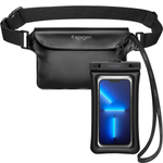 Защитные водонепроницаемые сумка 22x15cm + чехол 20x12cm Spigen A621 UNIVERSAL WATERPROOF CASE & WAIST BAG IPX8 BLACK