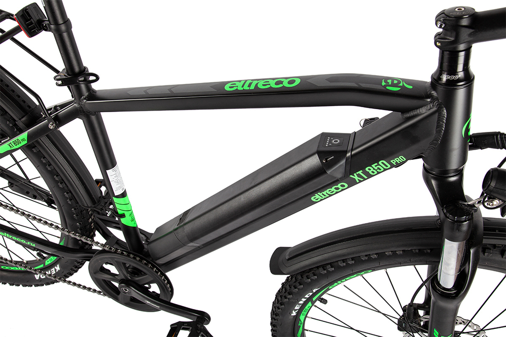 Электровелосипед Eltreco XT 850 Pro (Серо-зеленый-2674)