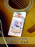 Стикеры - Аниме девочка кошка с фиолетовыми волосами