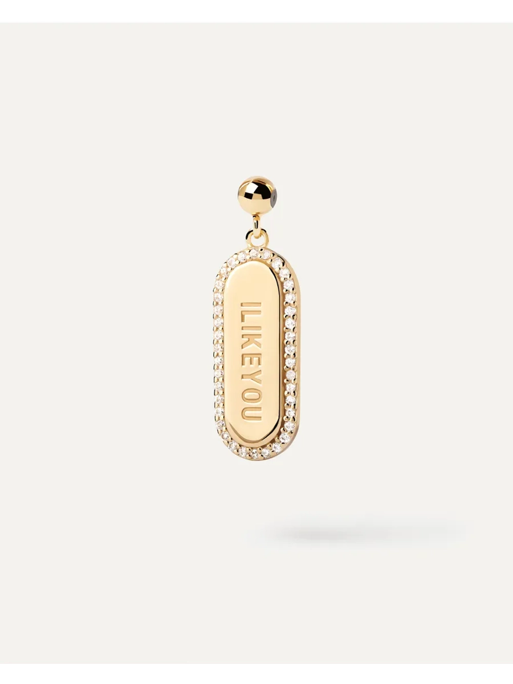 Подвеска-шарм женская PDPaola Ilikeyou Sparkly серебро 925 пробы покрытое золотом 750 пробы CH01-109-U