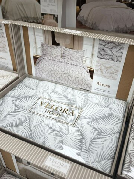 Velora Home Покрывало 1шт. 240х260 + наволочки 2 шт. 50х70 Almira Серый 100% Хлопок Gri