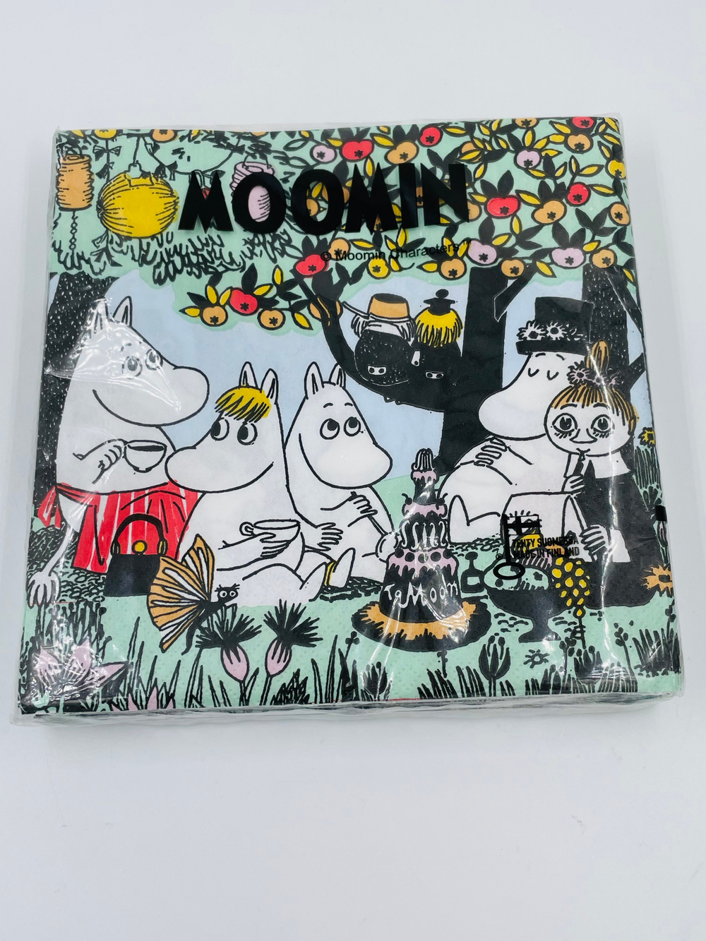 Салфетки бумажные Moomin, Муми-вечеринка, зеленого цвета 33х33 см, 20 салфеток (из Финляндии)
