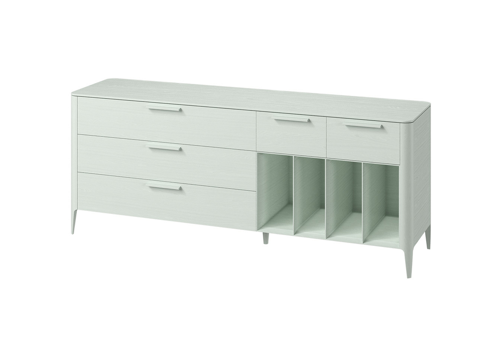 Тумба Type oak 5 ящиков 4 полки ширина 200 см (белый)