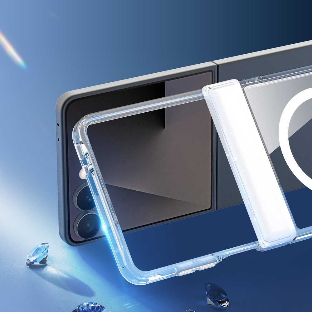 Прозрачный усиленный чехол с MagSafe для Samsung Galaxy Z Flip 8, серия Clin Mag Series от Dux Ducis