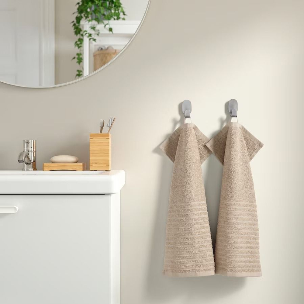 IKEA Набор полотенец для рук и лица, VAGSJON, светло-бежевый, 30x50 см, 2 шт. в наборе