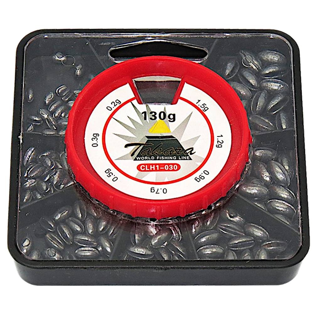 Набор грузил Takara CLH1-030 130г - 0.2г-0.3г-0.5г-0.7г-0.9г-1.2г-1.5г Овал